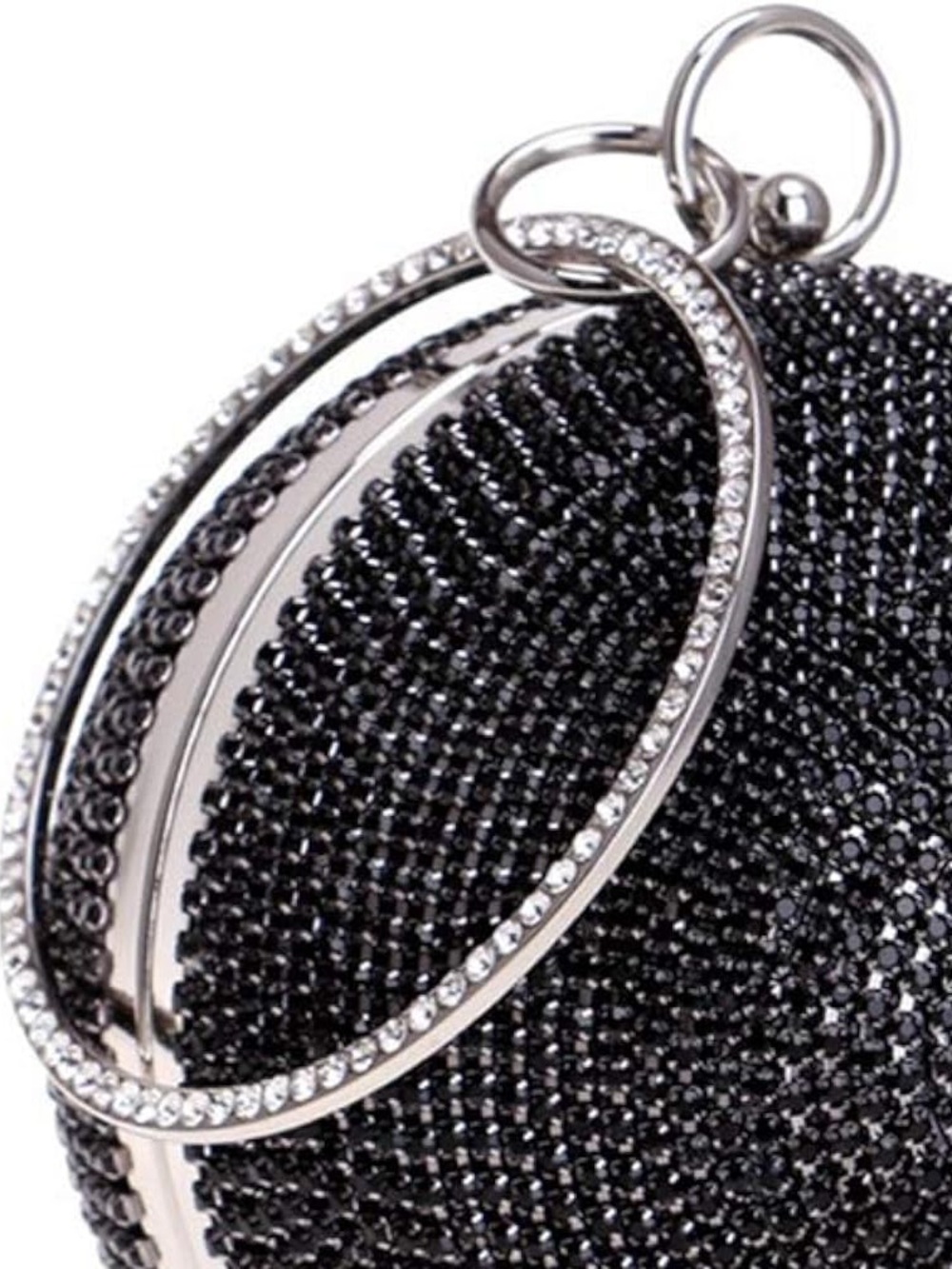 NWT Sparkling Bling Swarovski Crystal Rhinestone Round Ball Purse: Silve…